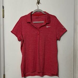 Nike Red Fitted Polo T-Shirt Short Sleeve